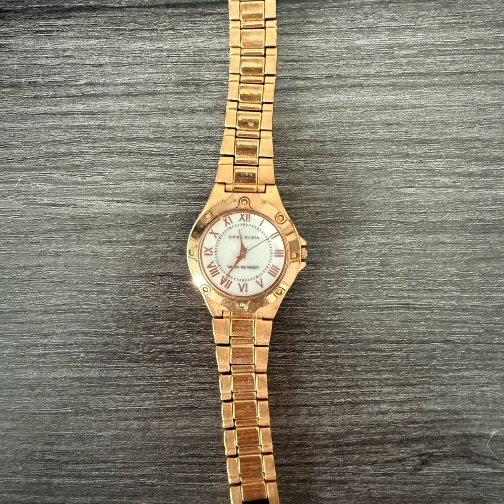 Anne Klein Gold Watch with Roman Numerals